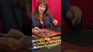 Melinda Clarke signing my Return of the Living Dead pt.3 poster!! #paintpen #autographs