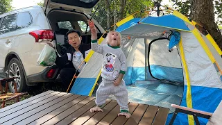 Special Camping Journey of Monkey Bibi with Dad