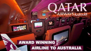 QATAR AIRWAYS 777 Economy Class【4K Trip Report DOH-BNE】Award Winning Airline!