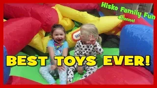 SHE GOT A BOUNCY CASTLE & TRAMPOLINE! BEST TOYS EVER! Happy Family Fun Vlog