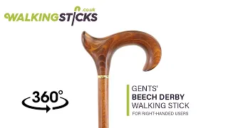 Gents' Beech Derby Walking Stick for Right Handed Users