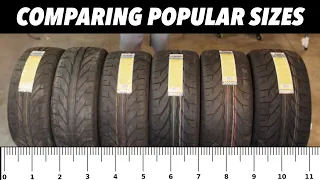 Comparing different tires sizes next to each other