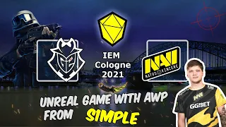 G2 vs NAVI: Unreal game with AWP from S1mple in 1vs3 clutch, IEM Cologne 2021