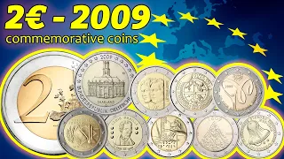 2 Euro 2009 - Commemorative coins - value, mintage, rare - coin overview (big video)