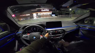 POV NIGHT DRIVE OF MY 2023 M5 COMP! CRAZY ACCELERATION