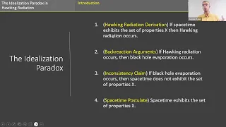 BHI Foundations Seminar (02/29/24) "Idealization in Hawking Radiation" Dominic Ryder (LSE)