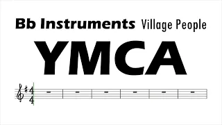 YMCA by Village People Bb Instruments Sheet Music Backing Track Play Along Partitura