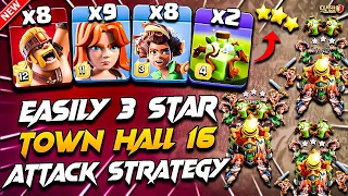 TH16 Attack Strategy With (SUPER BARBARIAN + ROOT RIDER + VALKYRIE & OVERGROWTH) in Clash Of Clans