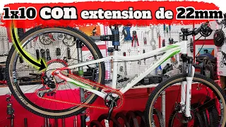 INSTALACION DE TRANSMISION 1X10 SHIMANO DEORE M610 CON ADAPTADOR  O EXTENSION DE 22MM/ #bicicletas