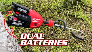 2 Batteries 1 Trimmer! Milwaukee M18 FUEL Dual Battery 17-inch String Trimmer Review [3006-22]