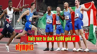 Italy wins men's 4x100m gold medal and Britain on the line with Canada taking bronze