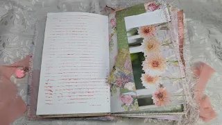 3 Pink Flower Nature Junk Journals flip through, SOLD Huge Chunky High Quality Junk Journals