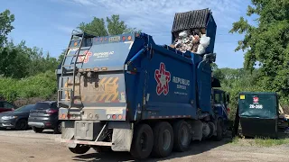 Red, White, and Blue Garbage Truck - Republic Services Autocar ACX Heil Half/Pack on Commercial!