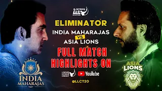 India Maharajas v Asia Lions - Highlights |  Match 7 - Eliminator  | Legends League Cricket 2023