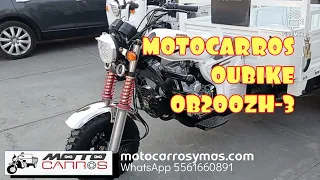 DESCRIPCIÓN MOTOCARRO OUBIKE 200cc OB200ZH 3 CON Y SIN CABINA