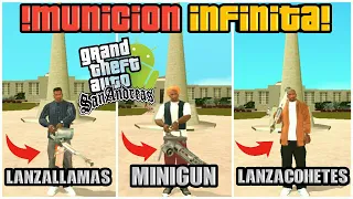 La manera más RAPIDA  de conseguir munición infinita en el Lanzallamas, Minigun | GTA San Andreas