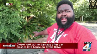 Car Crashes Through House He's Still Alive!