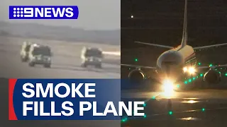 Passengers evacuated off international flight at Melbourne Airport | 9 News Australia