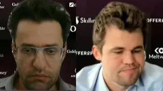 Levon Aronian Doesn't Even Smile After He Beat Magnus Carlsen in the First Game