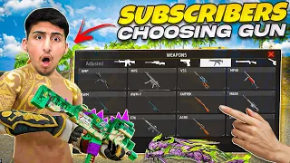 My Noob Subscribers Choosing My Gun For 1 Vs 4😂😱- Free Fire India