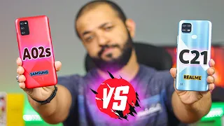 Samsung A02s VS Realme C21 I المقارنة الشامله هتخليك تعرف تختار ✅