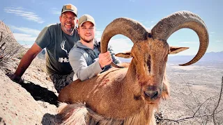 Aoudad With Dad - TX Double on 34" and 32" Rams