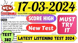 IELTS Listening Practice Test 2024 with Answers | 17.03.2024 | Test No - 382