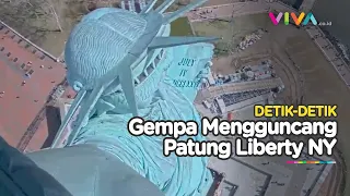 Usai Tersambar Petir, Patung Liberty Goyang Diguncang Gempa Besar