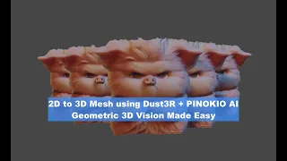 BSLIVE Pinokio Dust3R to turn 2D into 3D Mesh