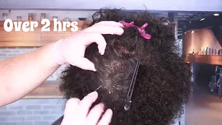 ASMR Scalp Check and Treatment on Afro/Kinky Hair Compilation | Scalp Massage, Dandruff Removal