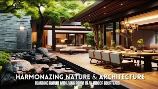 Harmonious Design: Blending Nature and Living Room in an Indoor modern and contemporary courtyard