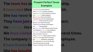 Present Perfect Tense Examples #englishlearning