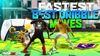 FASTEST & BEST DRIBBLE MOVES for ALL BUILDS in NBA 2K24⚡How to Dribble Tutorial w/ HANDCAM 2K24🔥