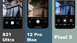 S21 Ultra vs 12 Pro Max vs Pixel 5 - Morning Camera Comparison (Photos & Videos)