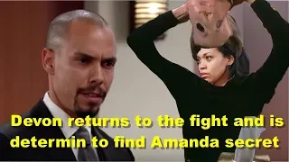 The Young And the Restless Spoilers Devon returns to the fight and is determin to find Amanda secret