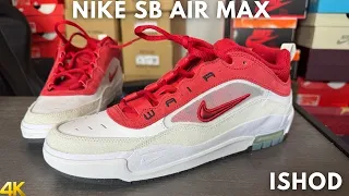 Nike SB Air Max Ishod White Varsity Red On Feet Review