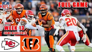 KANSAS CITY CHIEFS vs CINCINNATI BENGALS FULL | NFL 2022 Week 13 Game Highlights