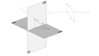 Sistema diédrico - Fundamentos - Proyección ortogonal - Animación 3D