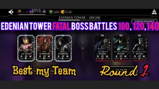 mkmobile : edenian tower fatal boss battles 100 , 120 , 140 + rewards