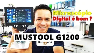 Microscópio Digital é Bom? Conheça o Mustool G1200 Tela de 7 polegadas bateria interna