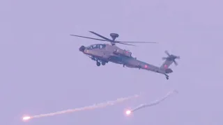 Indian Air Force Apache helicopter firing hellfire missile