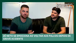 Zé Neto se emociona ao voltar aos palcos após grave acidente | Domingo Espetacular