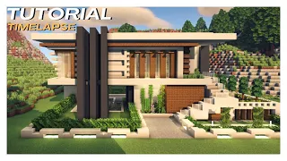 Minecraft. | How To Build: Modern House. | TimeLapse Tutorial.