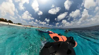 windsurfing on carribean sea Bonaire