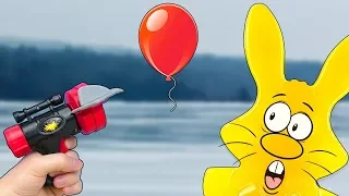 Burst balloon challenge and jelly rabbit Hariton