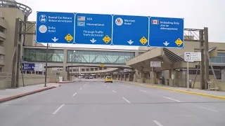 Calgary Airport (YYC) - Driving to Downtown. ALBERTA Canada.