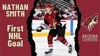 Nathan Smith #13 (Arizona Coyotes) first NHL goal Apr 20, 2022