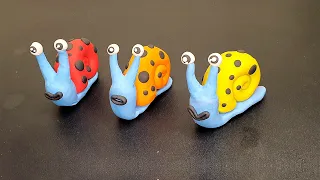 Snail clay modelling for kids Clay Snail fish making  How to make Snail clay art for kids