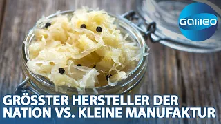 Tradition aus der Dose: Pro Schicht werden hier 1,5 Tonnen Weißkohl zu Sauerkraut!