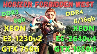 HORIZON FORBIDDEN WEST НА СЛАБОМ ПК.(1440p).XEON E3-1230v2/E5-2640v4/GTX 750ti/1050ti/DDR3/4  8/16gb